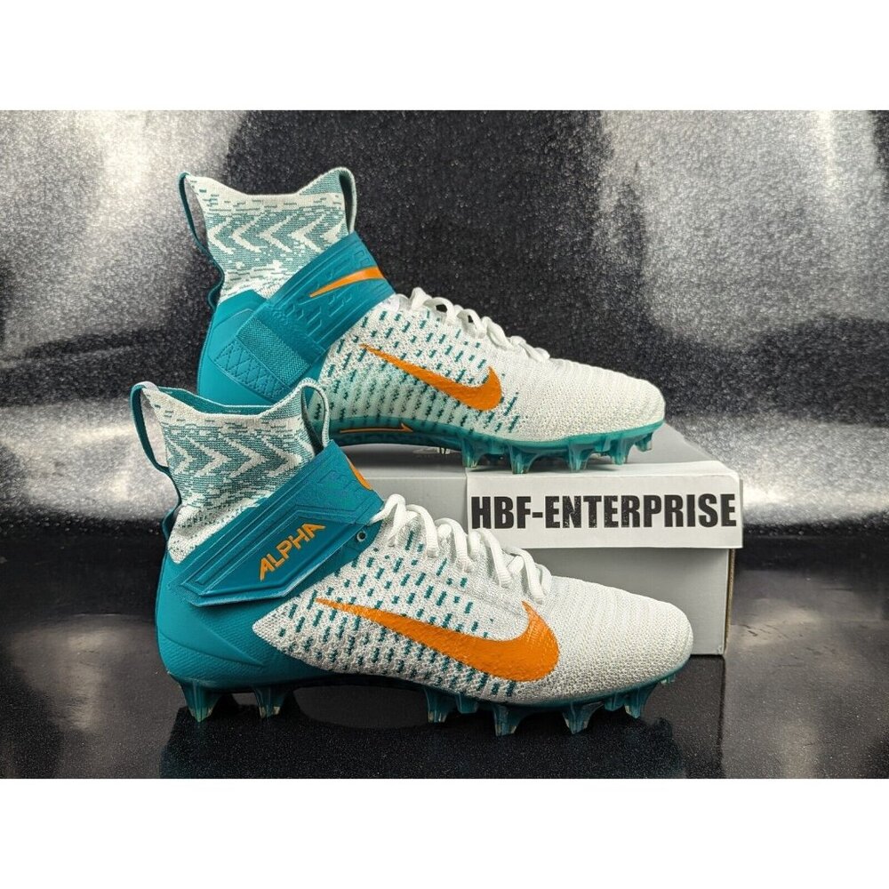 Nike Alpha Menace Elite 2 Flyknit Football Dolphin Teal White Men's Size 11 NEW